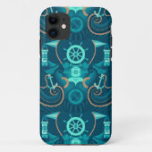 Coques Case-Mate iPhone Conception bleue nautique (Dos)