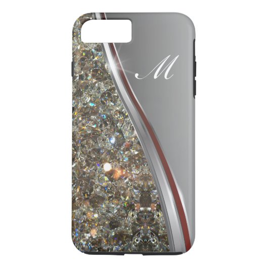 Coques Case-Mate iPhone Conception chique de monogramme de Bling (Dos)