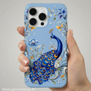Coque iPhone 15 Pro Max Conception classique de paon - Cadeau élégant pour