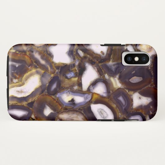 Coques Case-Mate iPhone Conception d'Agate blanc Brown violet (Dos (Horizontal))