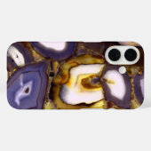 Coques Case-Mate iPhone Conception d'Agate blanc Brown violet (Verso (horizontal))