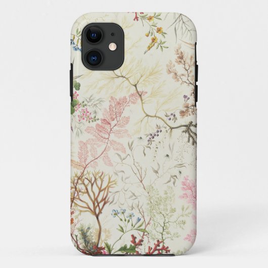 Coques Case-Mate iPhone Conception d'algue pour le matériel en soie (la (Dos)