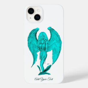 Coque Pour iPhone 14 Plus Conception d'ange, de noir et de vert