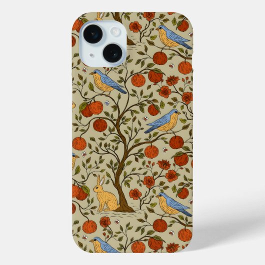 Coques Case-Mate iPhone Conception d'arbres bruns avec des pommes oranges  (Verso)
