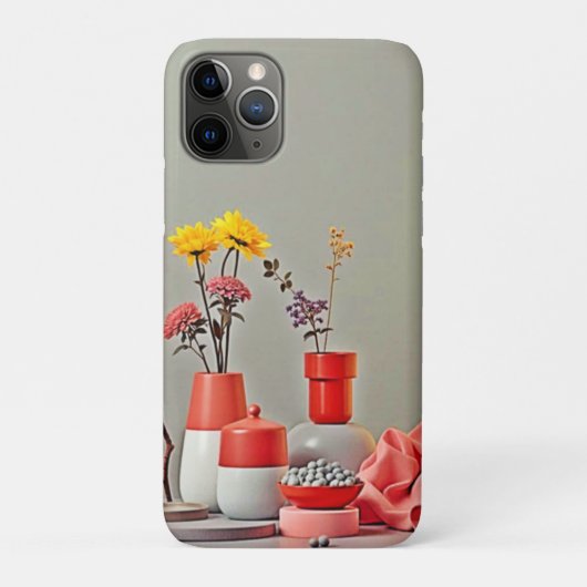 Coques Case-Mate iPhone Conception d'arrangement jaune rouge vibrant (Dos)