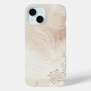 Coque Pour iPhone 15 Conception d'art de chaîne botanique florale bohém