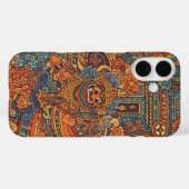 Coques Case-Mate iPhone conception d'art hindou indigène indonésien (Verso (horizontal))
