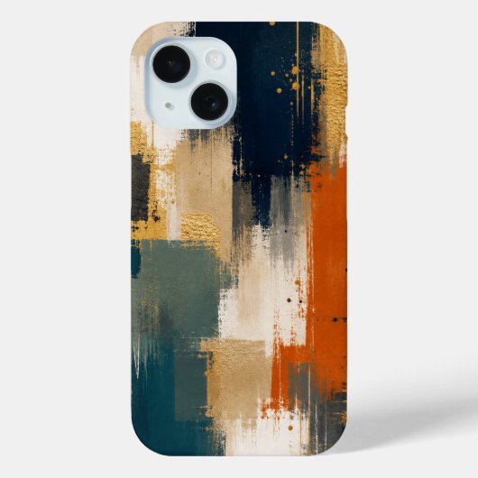 Coques Case-Mate iPhone Conception d'art moderne abstrait Navy Or Luxe Per (Verso)