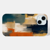 Coques Case-Mate iPhone Conception d'art moderne abstrait Navy Or Luxe Per (Verso (horizontal))