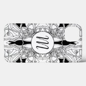 Coques Case-Mate iPhone Conception d'art moderne en noir et blanc avec mon (Verso (horizontal))