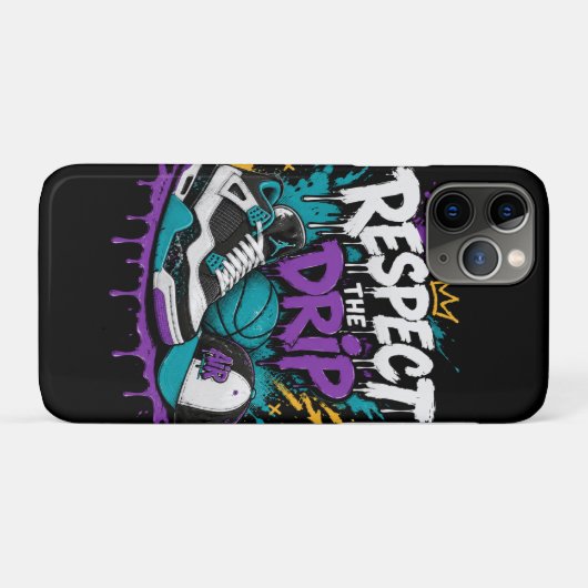 Coques Case-Mate iPhone Conception de basketball Respect The Drip (Dos (Horizontal))