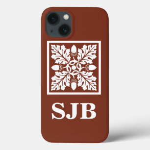 Coques Pour iPhone Conception de carreaux de maïs et de feuilles roug
