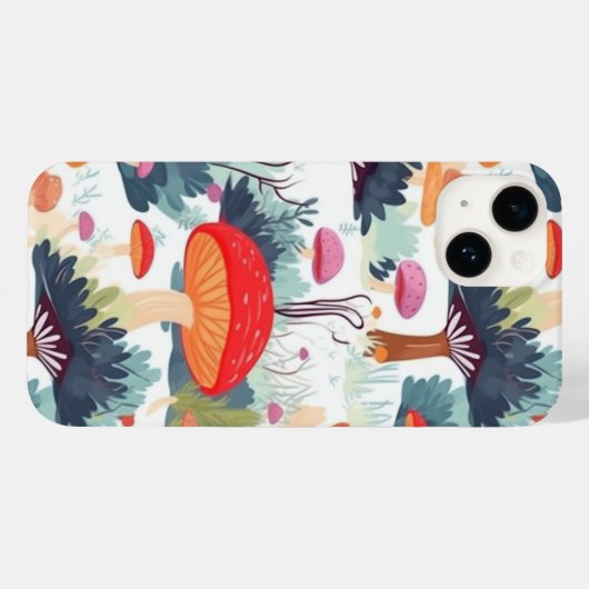 Coques Case-Mate iPhone Conception de champignons et d'arbres (Verso (horizontal))