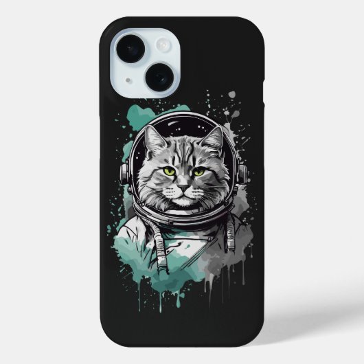 Coques Case-Mate iPhone Conception de chat en étoile noire verte (Verso)