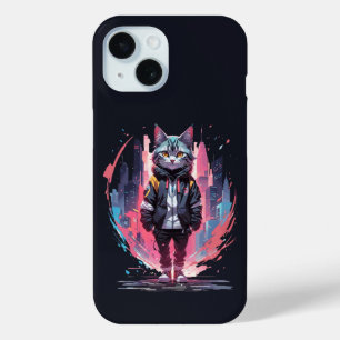 Coque Pour iPhone 15 Conception de chat mignonne et élégante