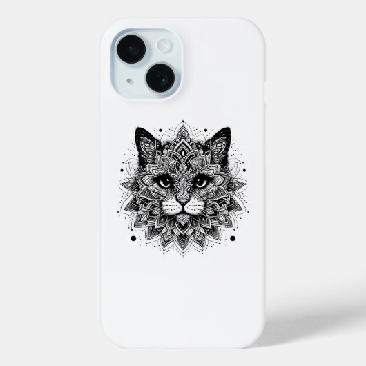 Coques Case-Mate iPhone Conception de chat Motif Mandala (Verso)
