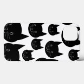 Coques Case-Mate iPhone Conception de chats monochromes. (Verso (horizontal))