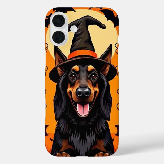 Coques Case-Mate iPhone Conception de chiot effrayant de chien d'Halloween (Verso)