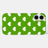 Coques Case-Mate iPhone Conception de coeurs adorables verts blancs (Verso (horizontal))