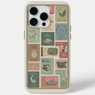 Coque iPhone 15 Pro Max Conception de collage de timbre vintage pour