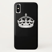 Coques Case-Mate iPhone Conception de couronne calme sur noir solide (Dos)