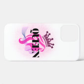 Coques Case-Mate iPhone Conception de couronne de reine rose – Puissance f (Verso (horizontal))