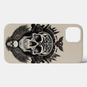 Coques Case-Mate iPhone Conception de crâne gothique (Verso (horizontal))