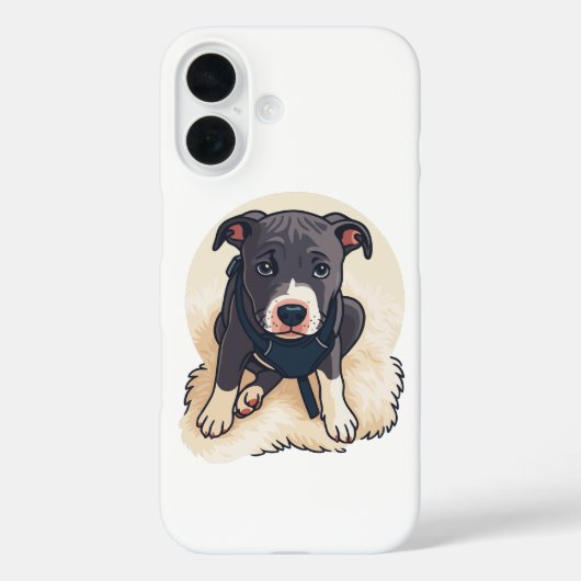 Coques Case-Mate iPhone Conception de dessin animé de chiot Pitbull mignon (Verso)
