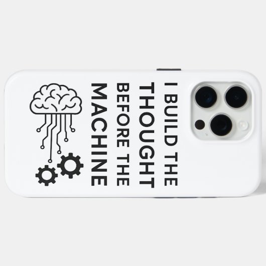 Coques Case-Mate iPhone Conception de devis AI - Pensée avant la machine (Verso (horizontal))