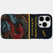 Coques Case-Mate iPhone Conception de dragon rouge complexe avec motifs to (Verso (horizontal))