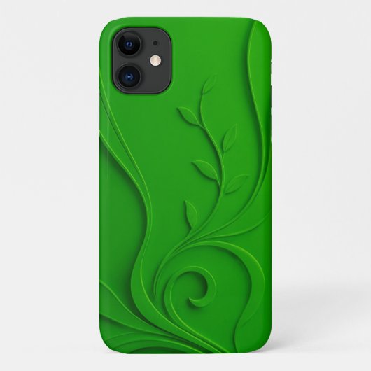 Coques Case-Mate iPhone Conception de feuille minimale verte (Dos)