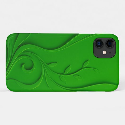 Coques Case-Mate iPhone Conception de feuille minimale verte (Dos (Horizontal))