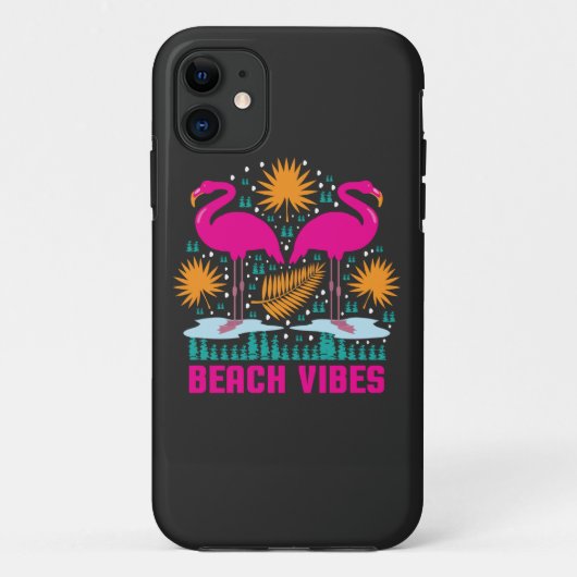 Coques Case-Mate iPhone Conception de flamants roses de vibes de plage (Dos)