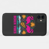 Coques Case-Mate iPhone Conception de flamants roses de vibrations de plag (Dos (Horizontal))