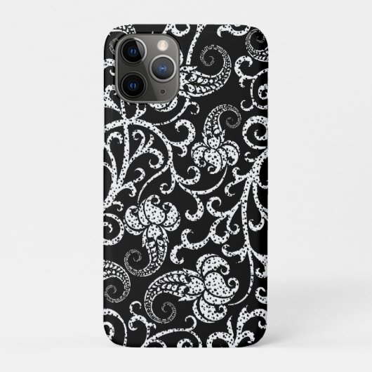 Coques Case-Mate iPhone Conception de fleurs de dalmatien noir mignon (Dos)