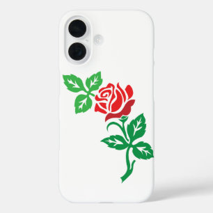 Coques iPhone 16 Conception de fleurs de rose rouge – Beauté floral