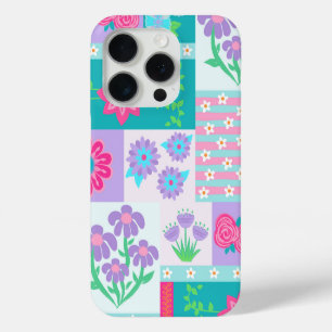 Coque iPhone 15 Pro Conception de fleurs vibrantes en fleurs