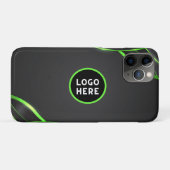 Coques Case-Mate iPhone Conception de fluide abstrait noir et vert | Ajout (Dos (Horizontal))