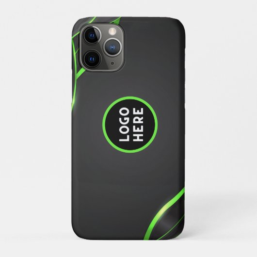 Coques Case-Mate iPhone Conception de fluide abstrait noir et vert | Ajout (Dos)