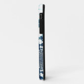Coques Case-Mate iPhone Conception de fractale bleu chic (Dos/Gauche)