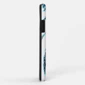 Coques Case-Mate iPhone Conception de fractale bleu chic (Dos/Droite)