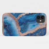 Coques Case-Mate iPhone Conception de géode avec accents d'or rose (Dos (Horizontal))