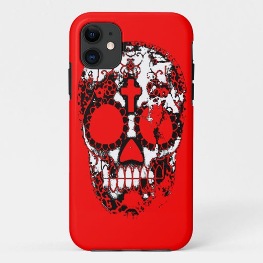Coques Case-Mate iPhone Conception de grunge de crâne de sucre de jour des (Dos)