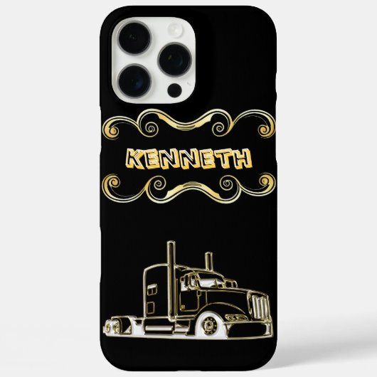 Coques Case-Mate iPhone Conception de l'Art numérique de semi-camion d'or (Verso)