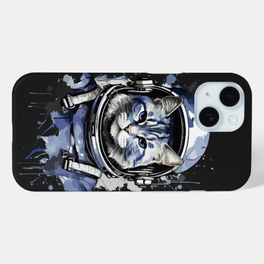 Coques Case-Mate iPhone Conception de l'astronaute bleu (Verso (horizontal))