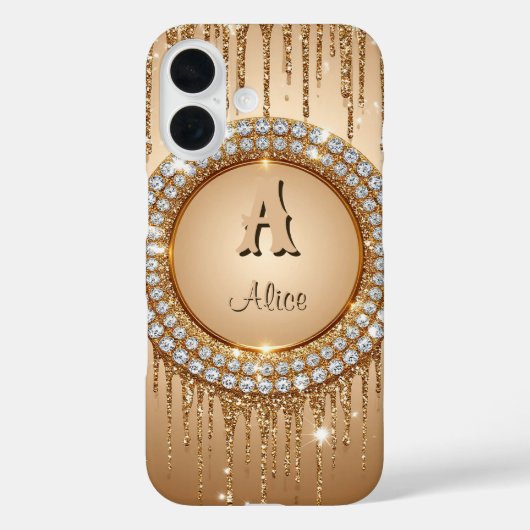 Coques Case-Mate iPhone Conception de luxe personnalisée avec monogramme (Verso)