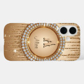 Coques Case-Mate iPhone Conception de luxe personnalisée avec monogramme (Verso (horizontal))