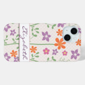 Coques Case-Mate iPhone Conception de monogramme à motif floral chic (Verso (horizontal))