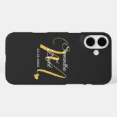 Coques Case-Mate iPhone Conception de monogramme de mariage avec noms et d (Verso (horizontal))