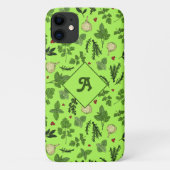 Coques Case-Mate iPhone Conception de monogramme d'herbes de jardin de cui (Dos)
